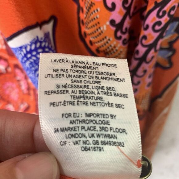 Anthropologie Maeve Larkhill 100% Silk Trapeze Dress Womens Size Small NWT $145 - Picture 11 of 15